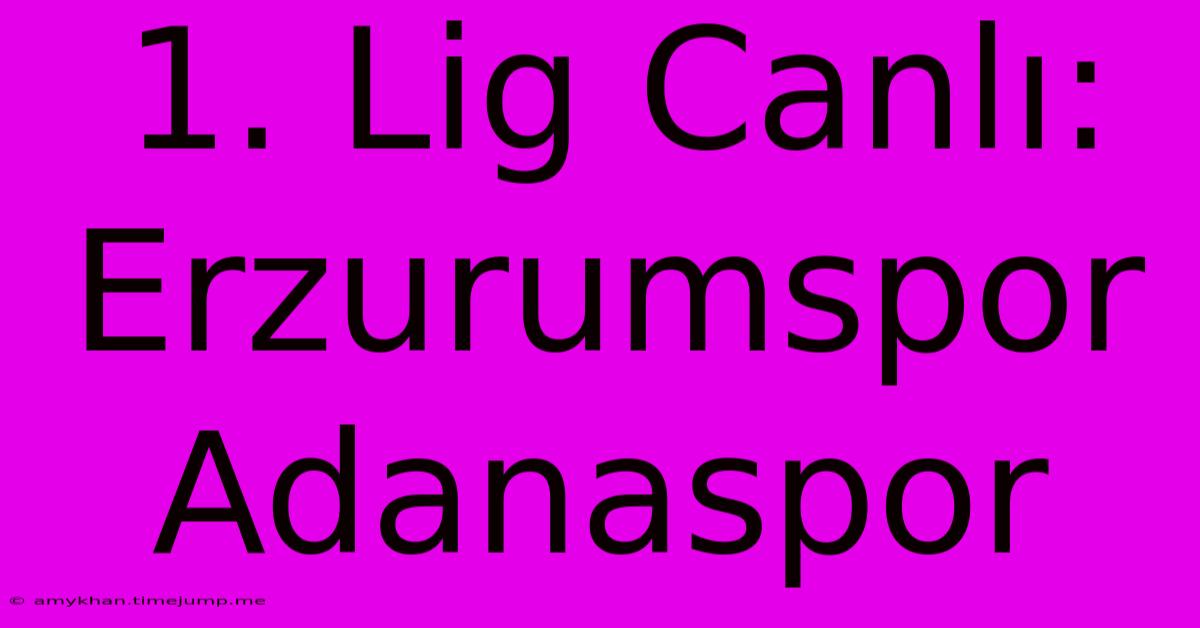 1. Lig Canlı: Erzurumspor Adanaspor 1. Lig Canlı: Erzurumspor Adanaspor