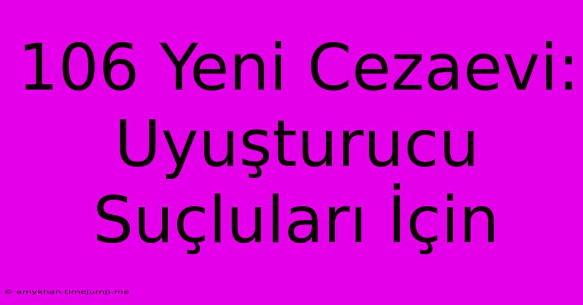 106 Yeni Cezaevi: Uyuşturucu Suçluları İçin