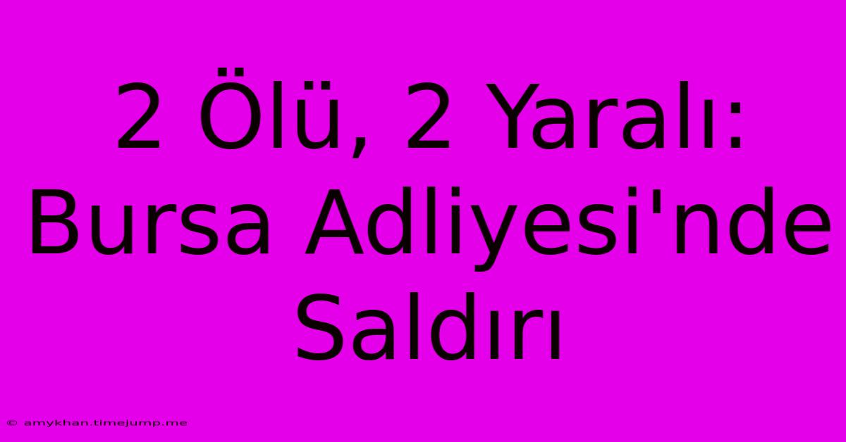 2 Ölü, 2 Yaralı: Bursa Adliyesi'nde Saldırı