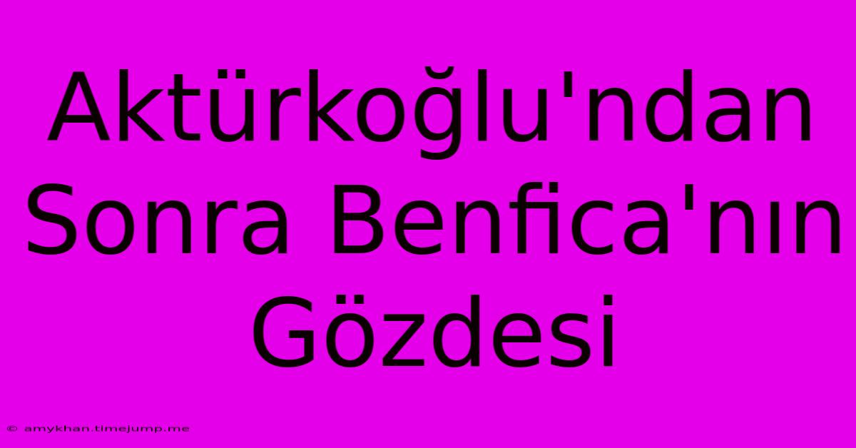 Aktürkoğlu'ndan Sonra Benfica'nın Gözdesi