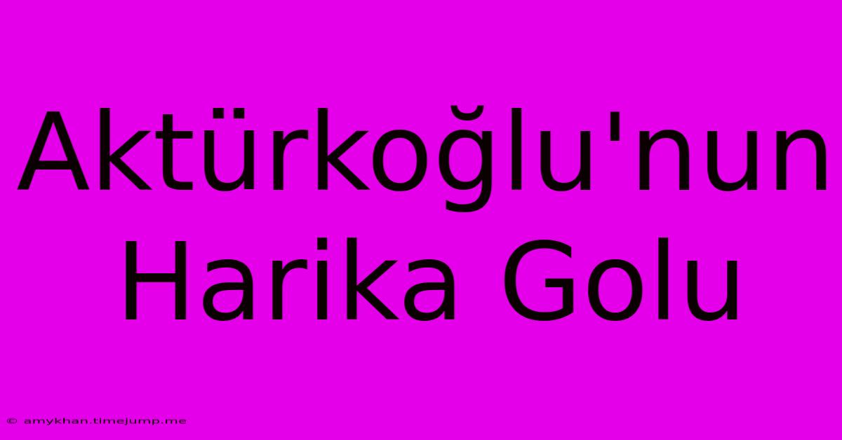 Aktürkoğlu'nun Harika Golu