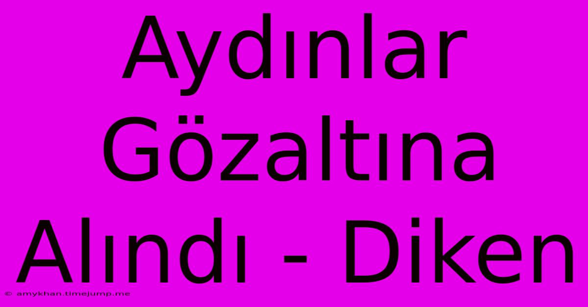 Aydınlar Gözaltına Alındı - Diken