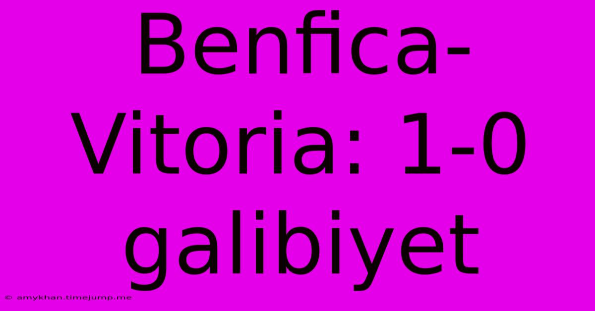 Benfica-Vitoria: 1-0 Galibiyet