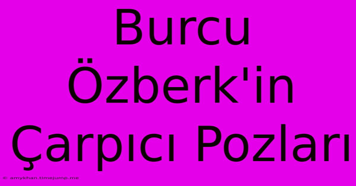 Burcu Özberk'in Çarpıcı Pozları