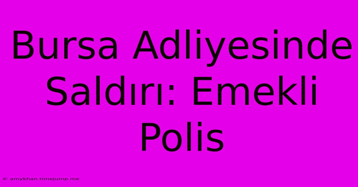 Bursa Adliyesinde Saldırı: Emekli Polis