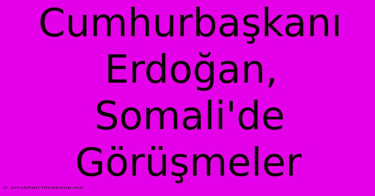 Cumhurbaşkanı Erdoğan, Somali'de Görüşmeler