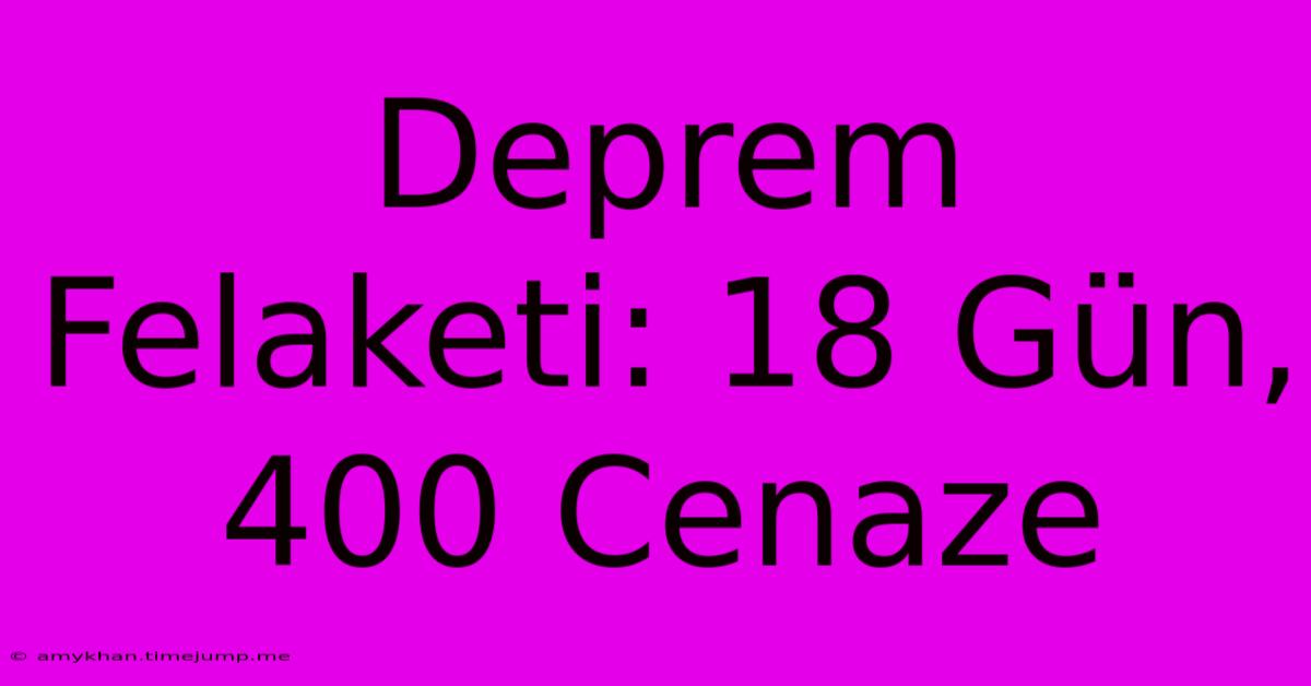 Deprem Felaketi: 18 Gün, 400 Cenaze