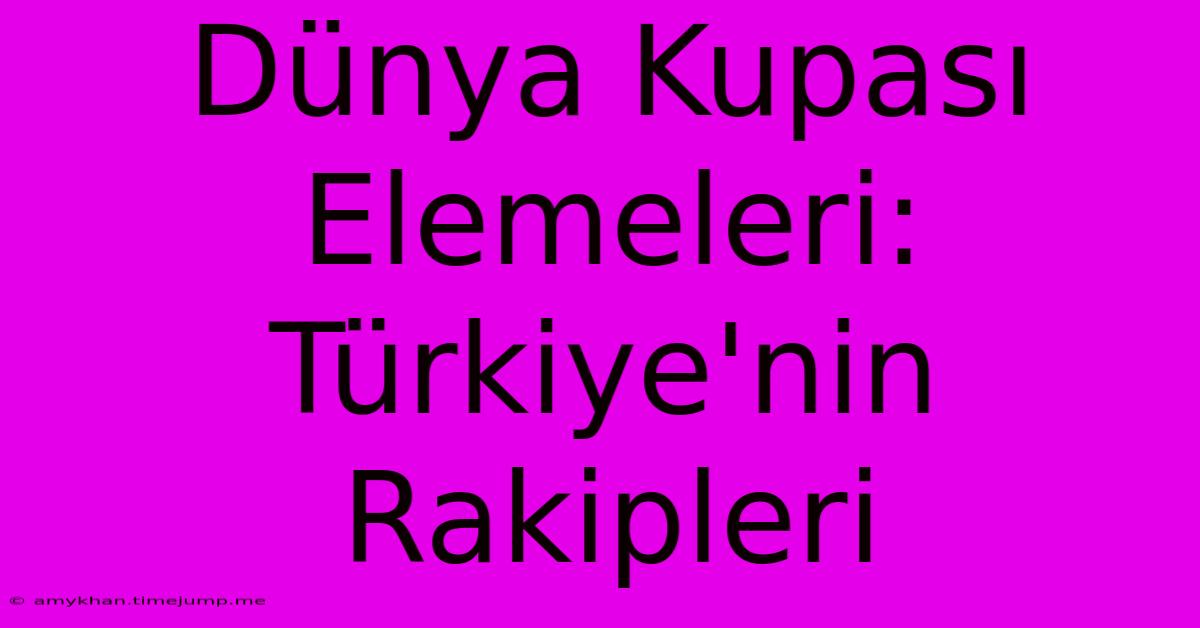 Dünya Kupası Elemeleri: Türkiye'nin Rakipleri