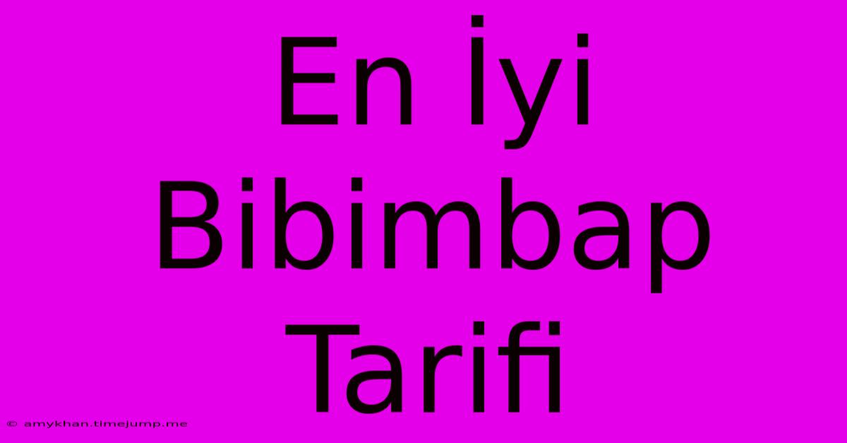 En İyi Bibimbap Tarifi En İyi Bibimbap Tarifi