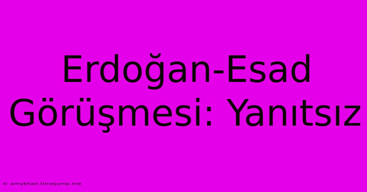 Erdoğan-Esad Görüşmesi: Yanıtsız