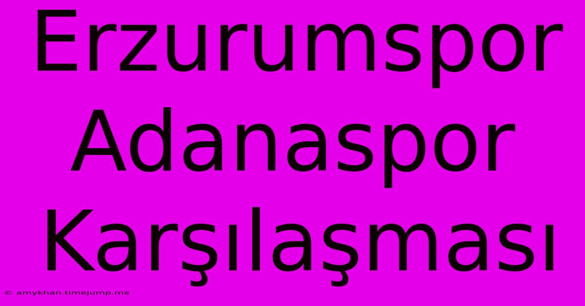 Erzurumspor Adanaspor Karşılaşması Erzurumspor Adanaspor Karşılaşması