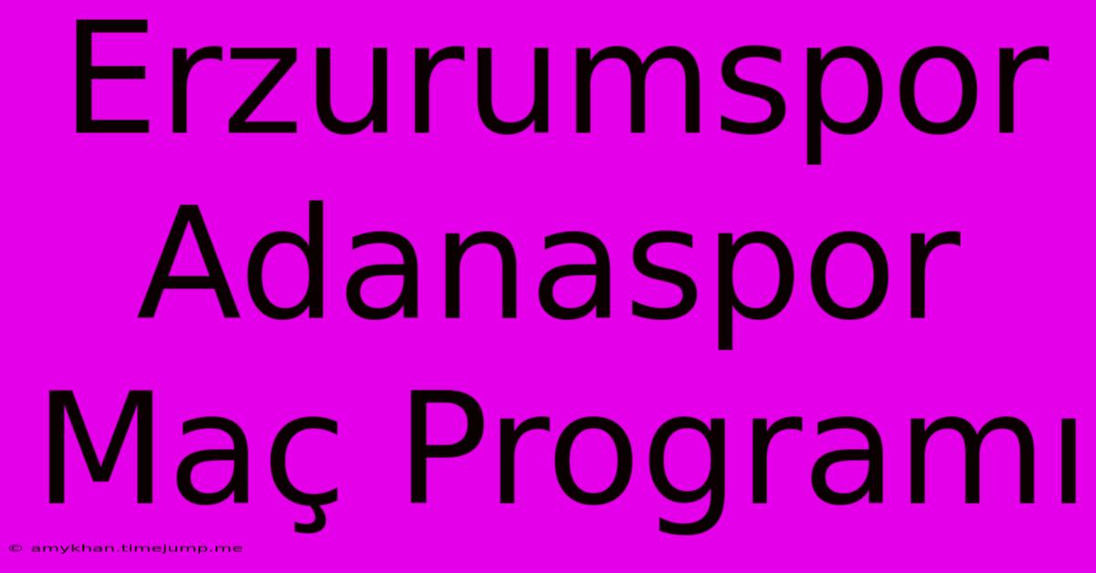 Erzurumspor Adanaspor Maç Programı Erzurumspor Adanaspor Maç Programı