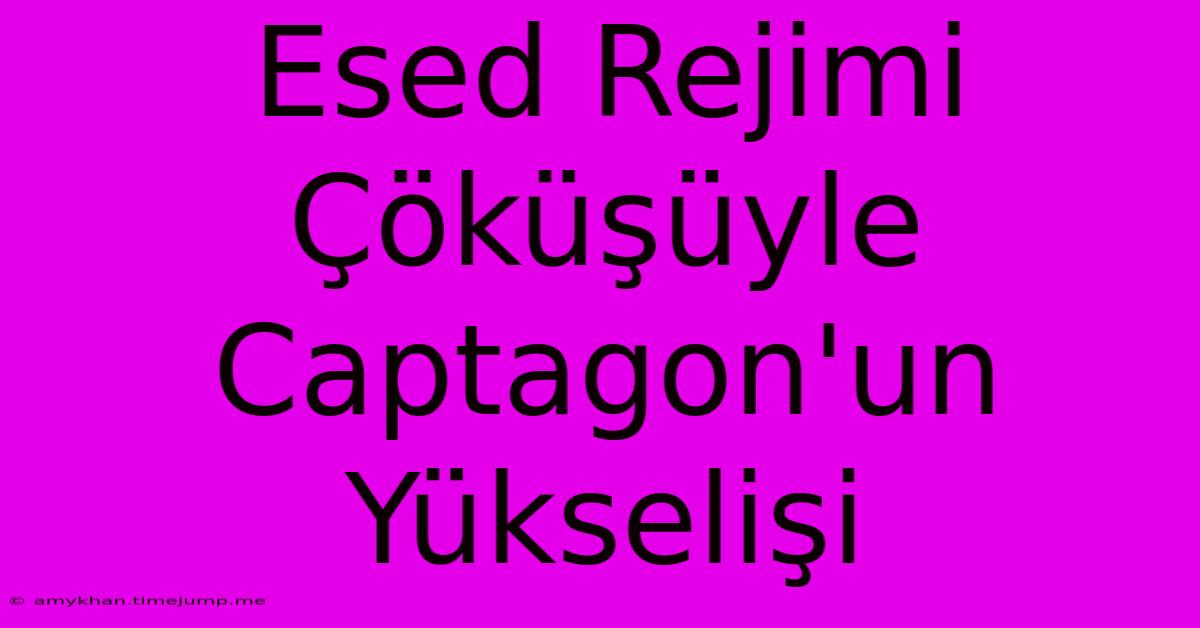 Esed Rejimi Çöküşüyle Captagon'un Yükselişi