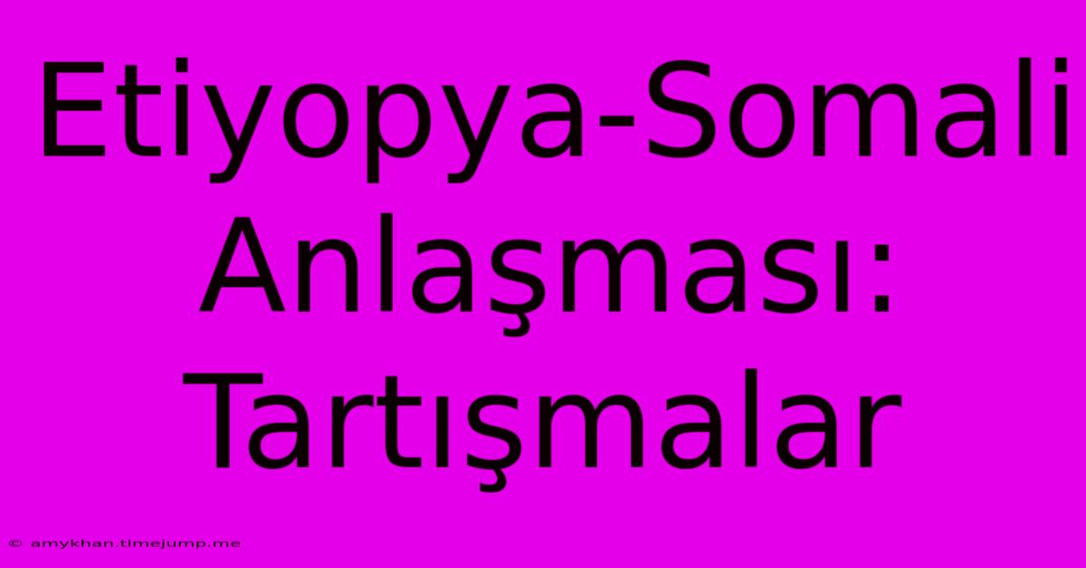 Etiyopya-Somali Anlaşması: Tartışmalar