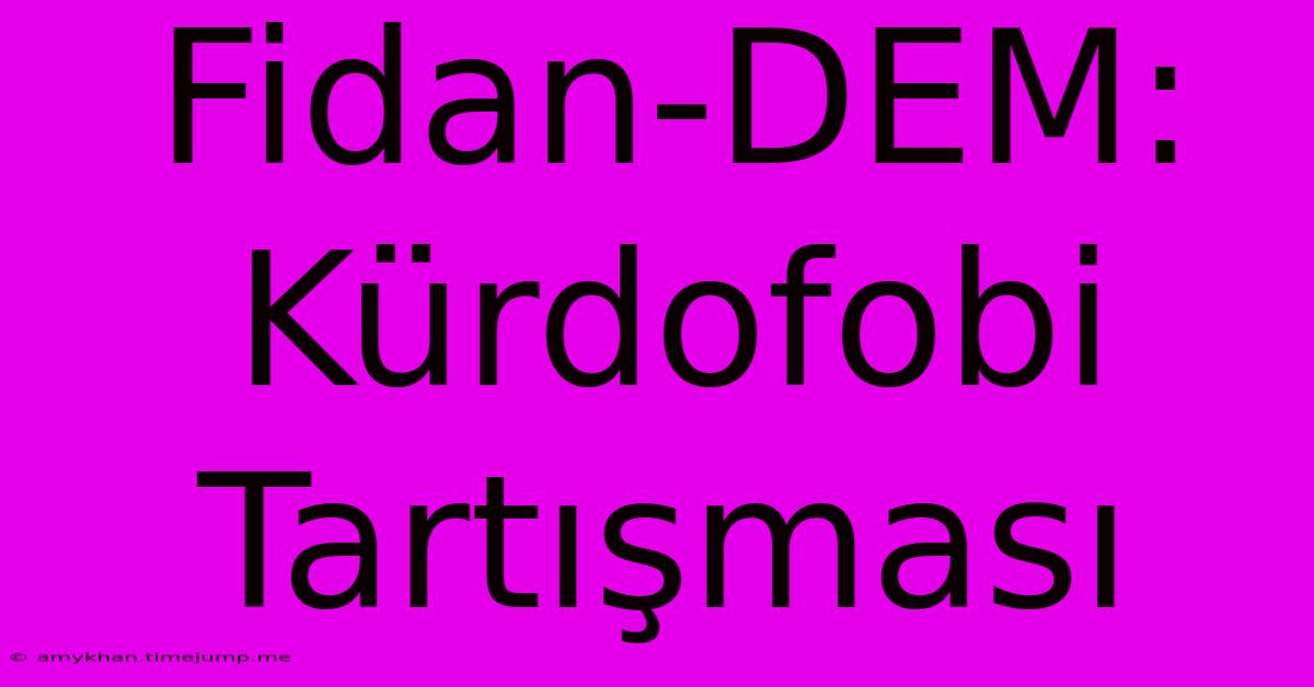 Fidan-DEM: Kürdofobi Tartışması