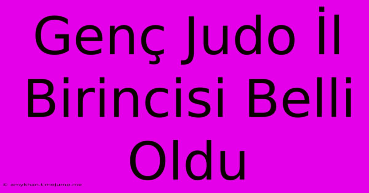 Genç Judo İl Birincisi Belli Oldu