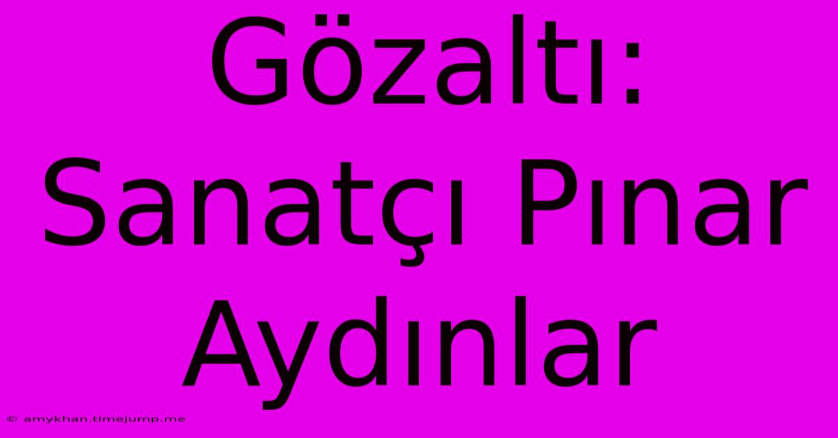 Gözaltı: Sanatçı Pınar Aydınlar