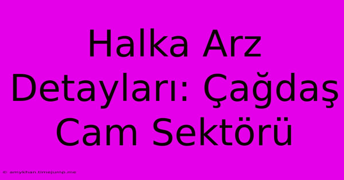 Halka Arz Detayları: Çağdaş Cam Sektörü