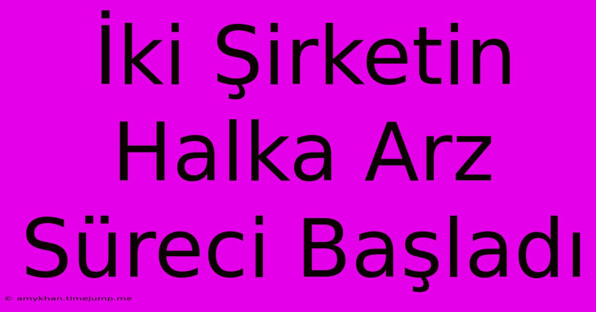 İki Şirketin Halka Arz Süreci Başladı