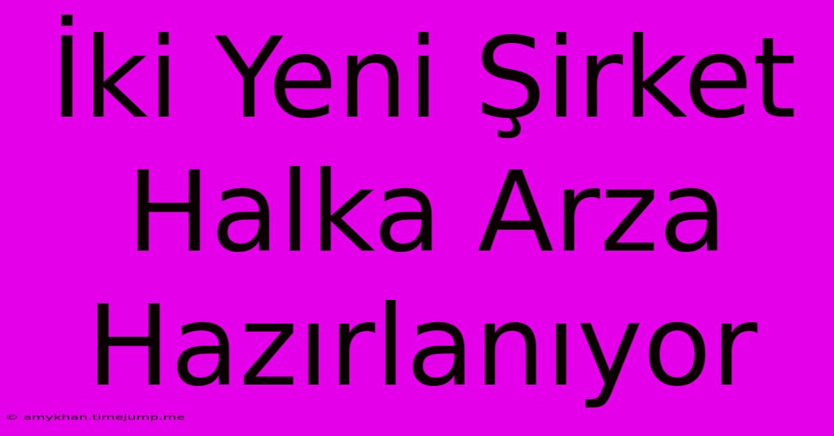 İki Yeni Şirket Halka Arza Hazırlanıyor