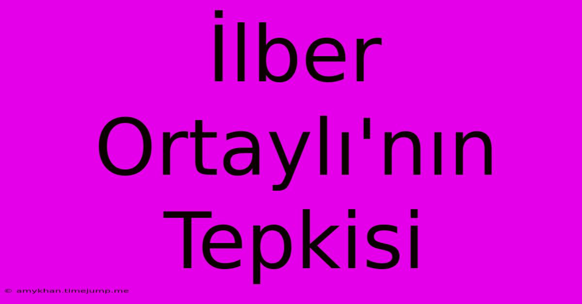 İlber Ortaylı'nın Tepkisi