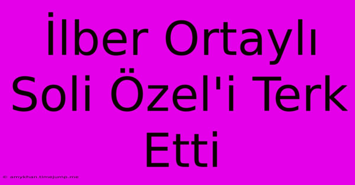 İlber Ortaylı Soli Özel'i Terk Etti