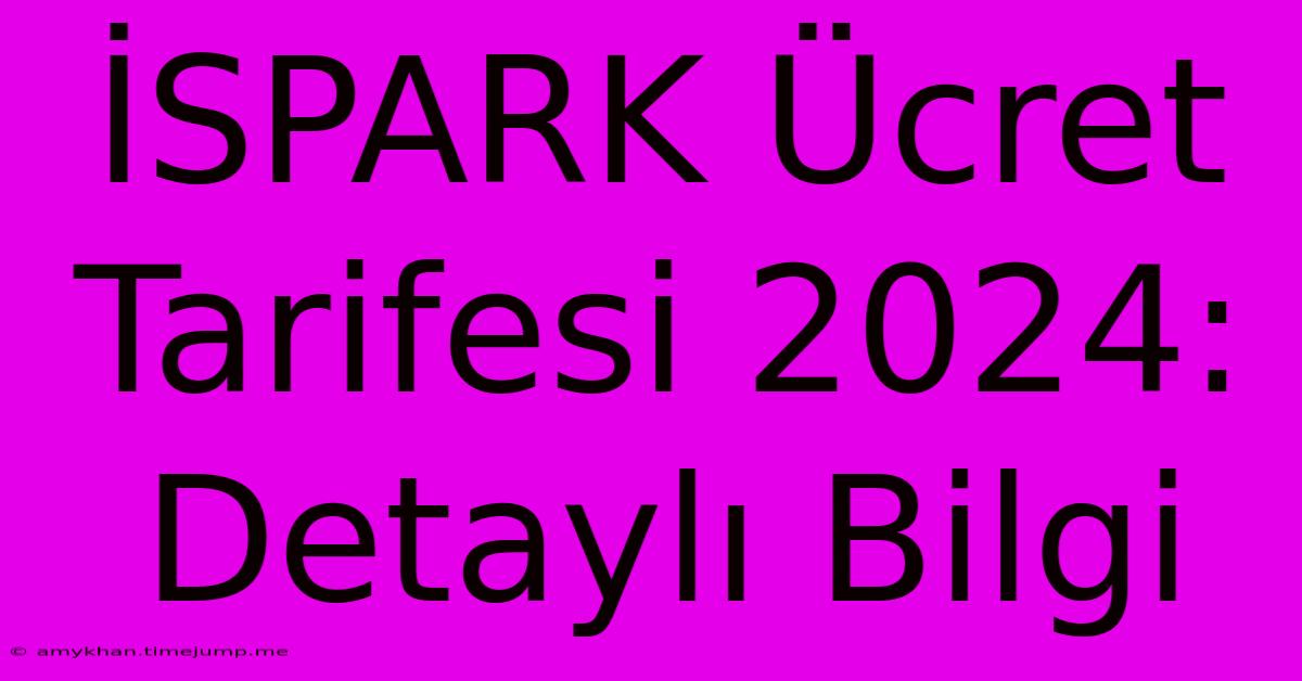 İSPARK Ücret Tarifesi 2024: Detaylı Bilgi