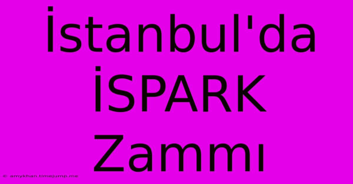 İstanbul'da İSPARK Zammı