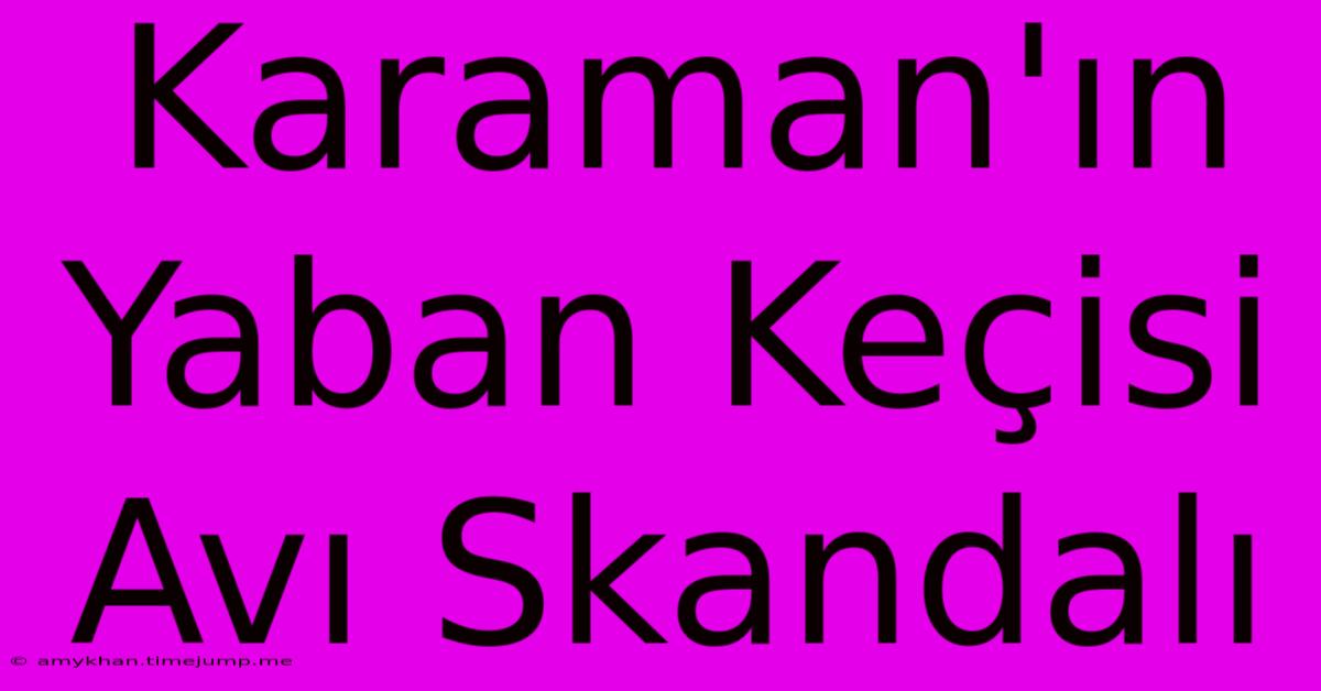 Karaman'ın Yaban Keçisi Avı Skandalı