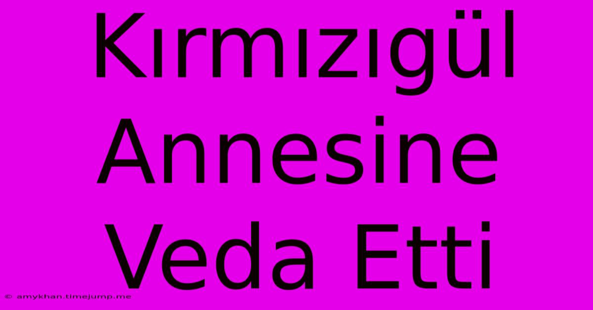 Kırmızıgül Annesine Veda Etti Kırmızıgül Annesine Veda Etti