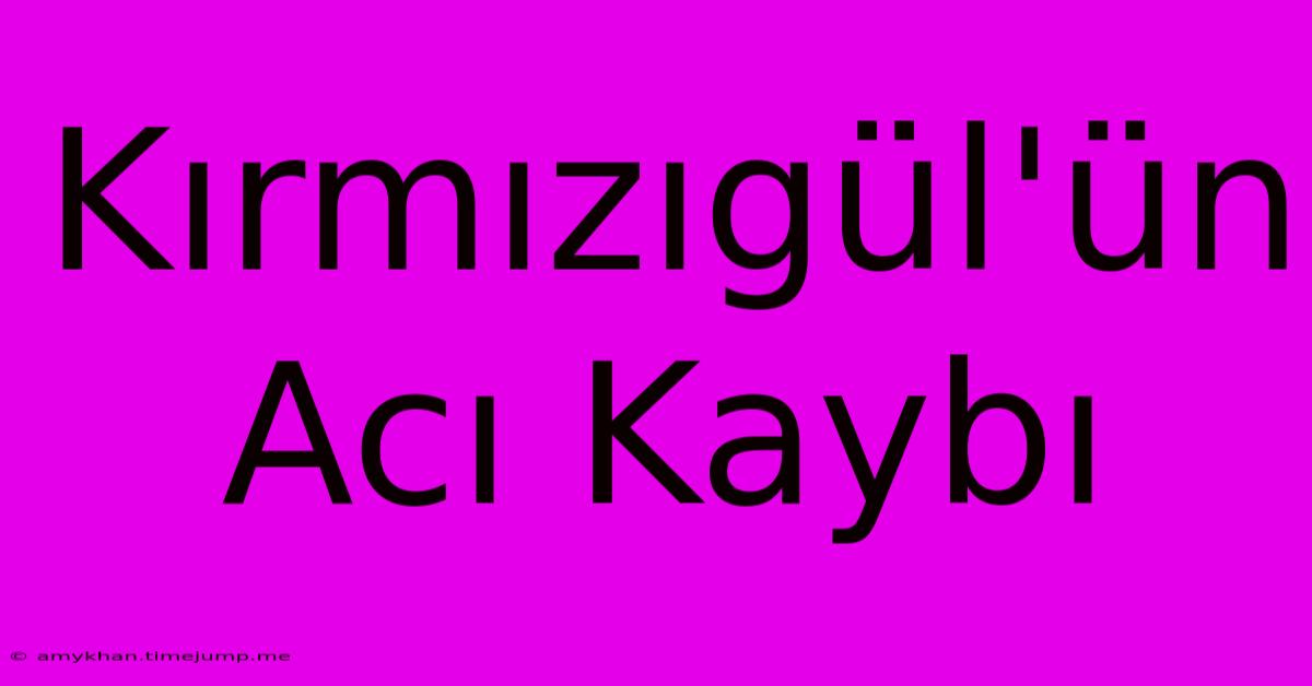 Kırmızıgül'ün Acı Kaybı Kırmızıgül'ün Acı Kaybı