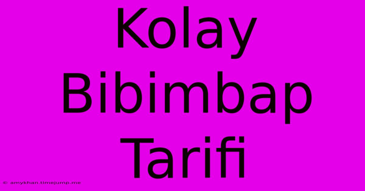 Kolay Bibimbap Tarifi Kolay Bibimbap Tarifi