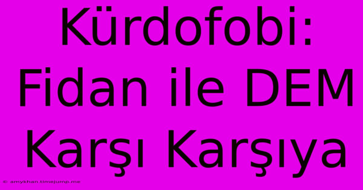 Kürdofobi: Fidan Ile DEM Karşı Karşıya Kürdofobi: Fidan Ile DEM Karşı Karşıya