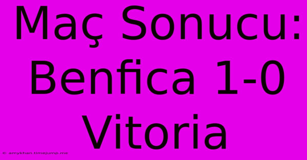 Maç Sonucu: Benfica 1-0 Vitoria