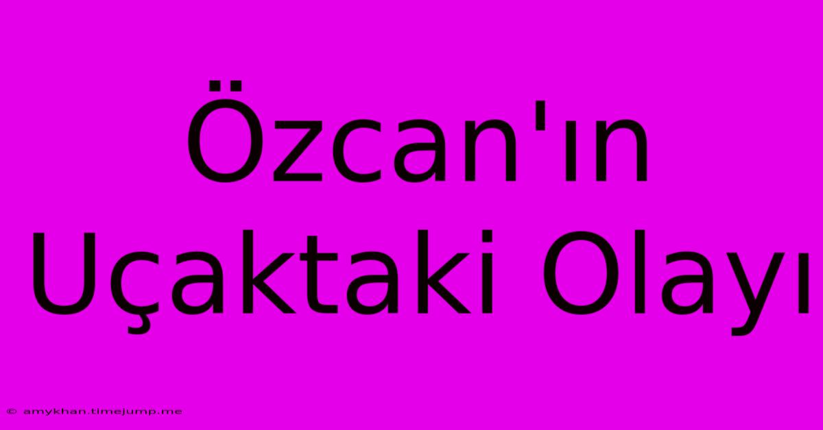 Özcan'ın Uçaktaki Olayı