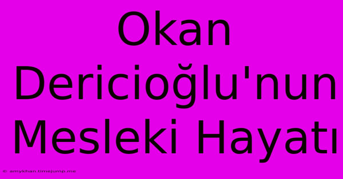 Okan Dericioğlu'nun Mesleki Hayatı