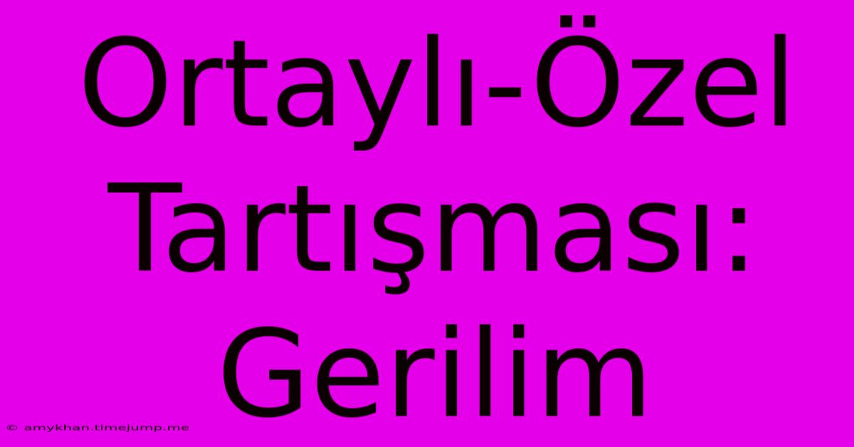 Ortaylı-Özel Tartışması: Gerilim