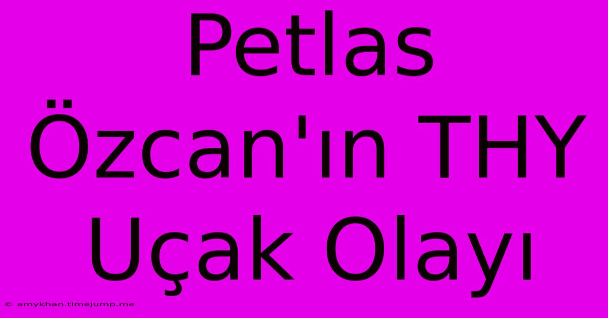 Petlas Özcan'ın THY Uçak Olayı