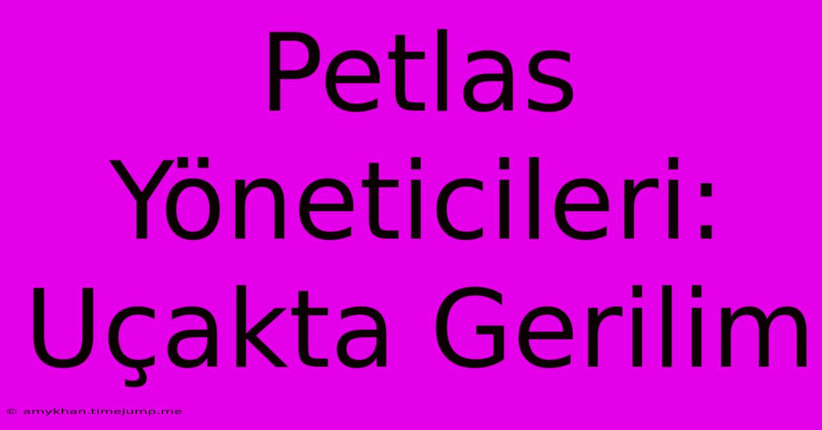 Petlas Yöneticileri: Uçakta Gerilim