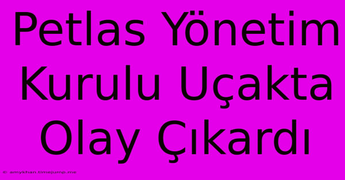 Petlas Yönetim Kurulu Uçakta Olay Çıkardı