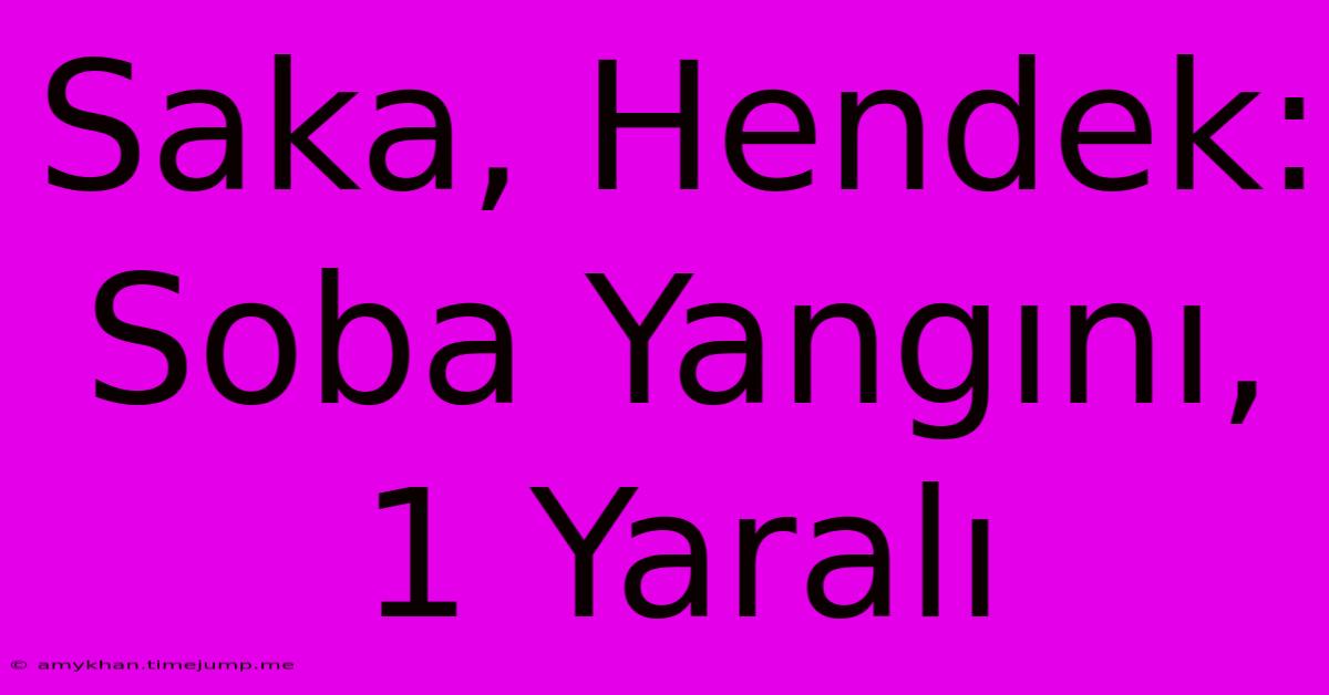 Saka, Hendek: Soba Yangını, 1 Yaralı