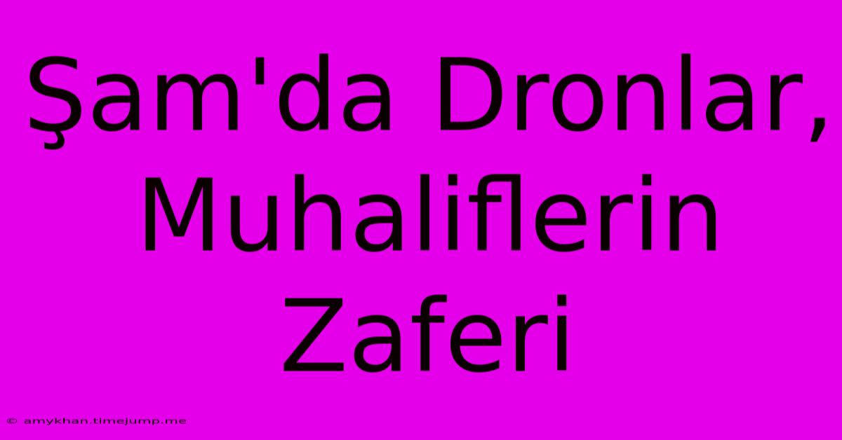 Şam'da Dronlar, Muhaliflerin Zaferi Şam'da Dronlar, Muhaliflerin Zaferi