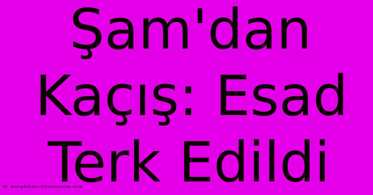 Şam'dan Kaçış: Esad Terk Edildi Şam'dan Kaçış: Esad Terk Edildi