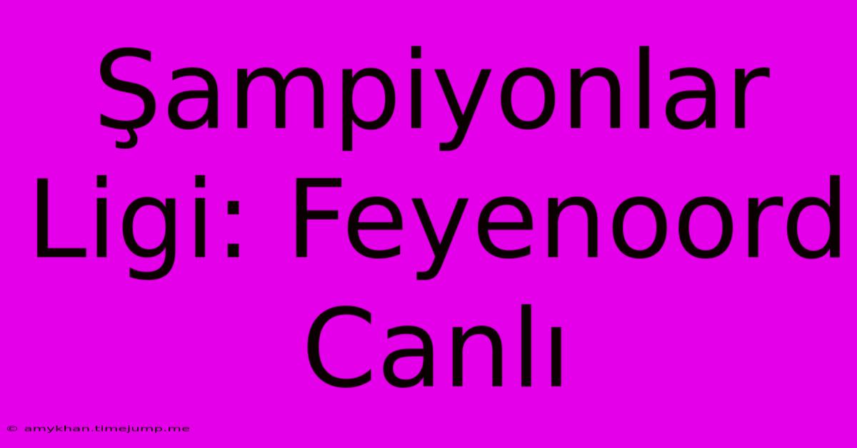 Şampiyonlar Ligi: Feyenoord Canlı