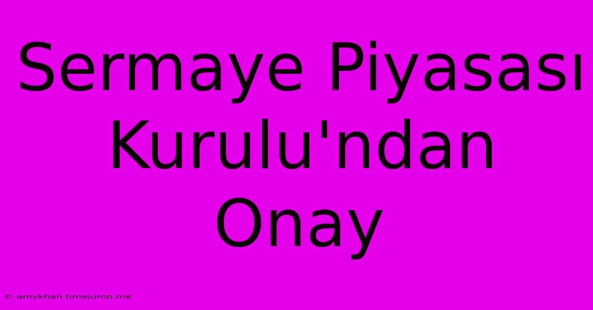 Sermaye Piyasası Kurulu'ndan Onay