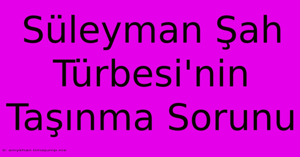 Süleyman Şah Türbesi'nin Taşınma Sorunu