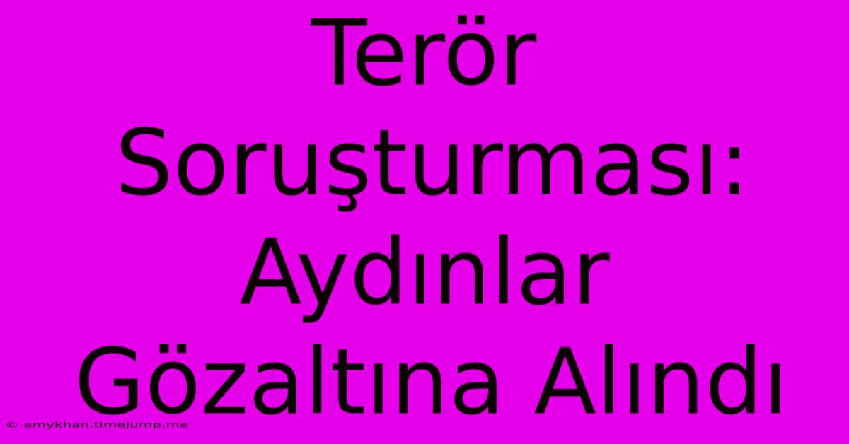 Terör Soruşturması: Aydınlar Gözaltına Alındı