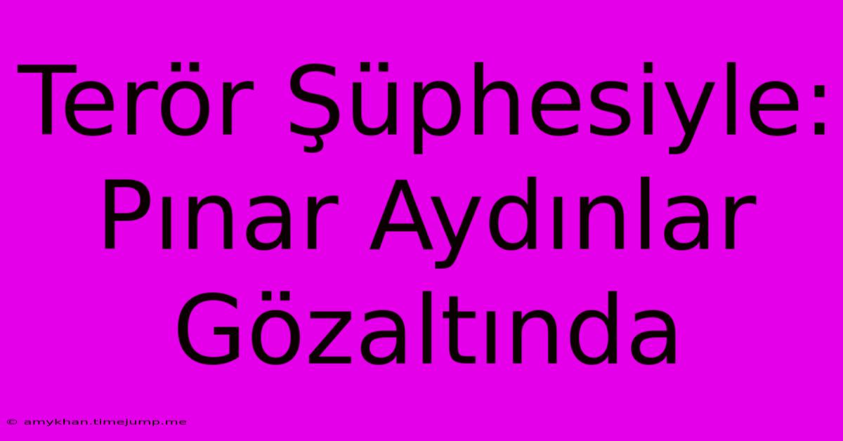 Terör Şüphesiyle: Pınar Aydınlar Gözaltında