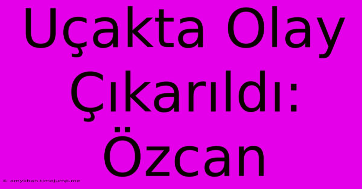 Uçakta Olay Çıkarıldı: Özcan