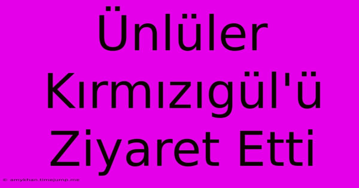 Ünlüler Kırmızıgül'ü Ziyaret Etti Ünlüler Kırmızıgül'ü Ziyaret Etti